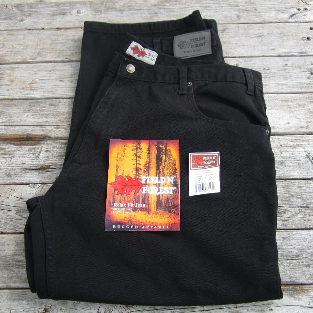 Field & Forest Men's Black Jeans 42x30 Denim